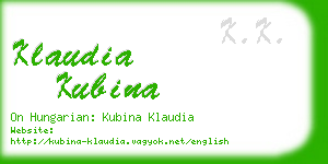 klaudia kubina business card